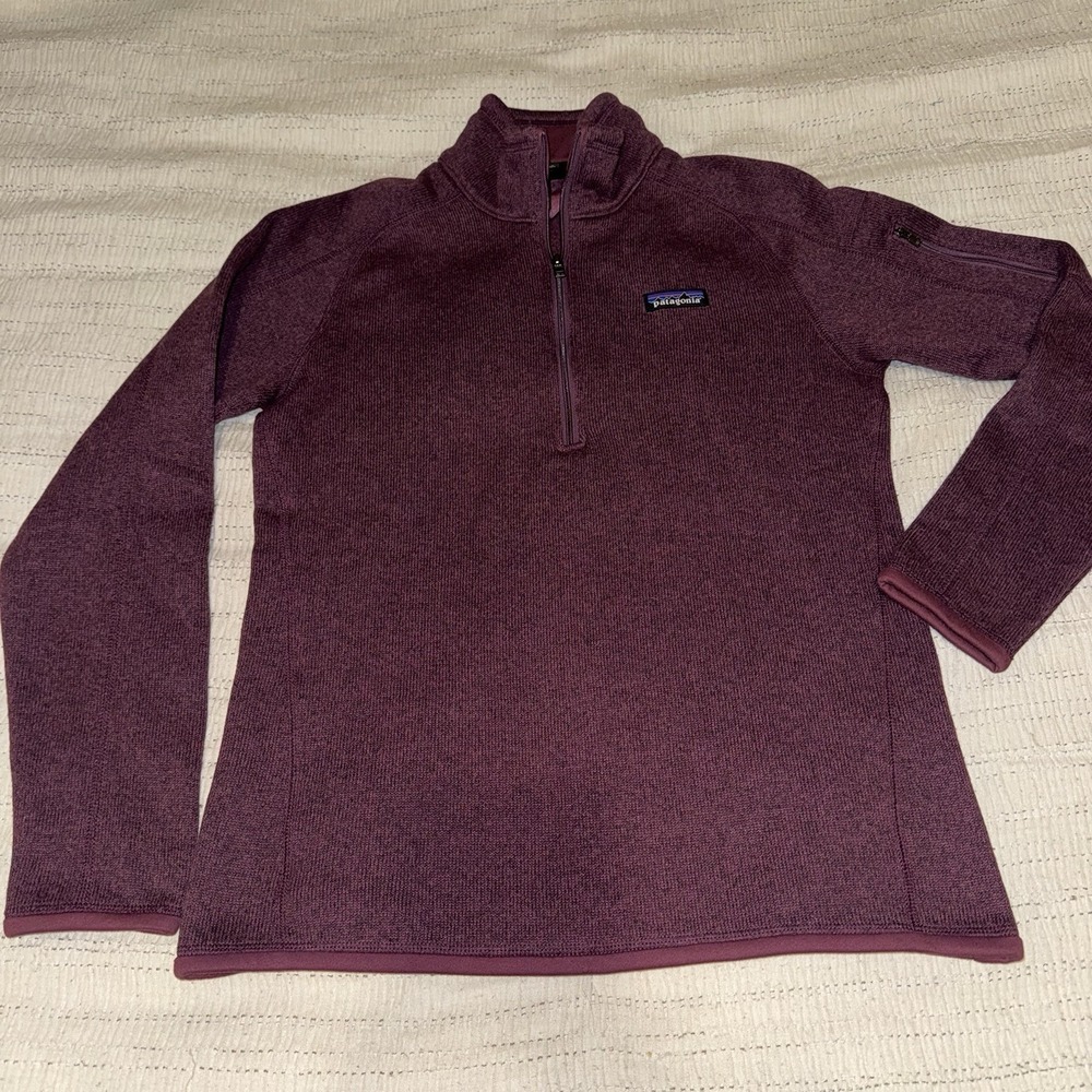 Patagonia Womens Better Sweater 1/4 Zip Fleece Purple Medium Outdoors Hiking